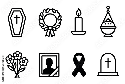 Funeral Icon Set
