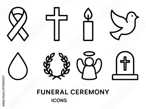 Funeral Icon Set