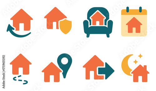 Colorful Home Icons Grid