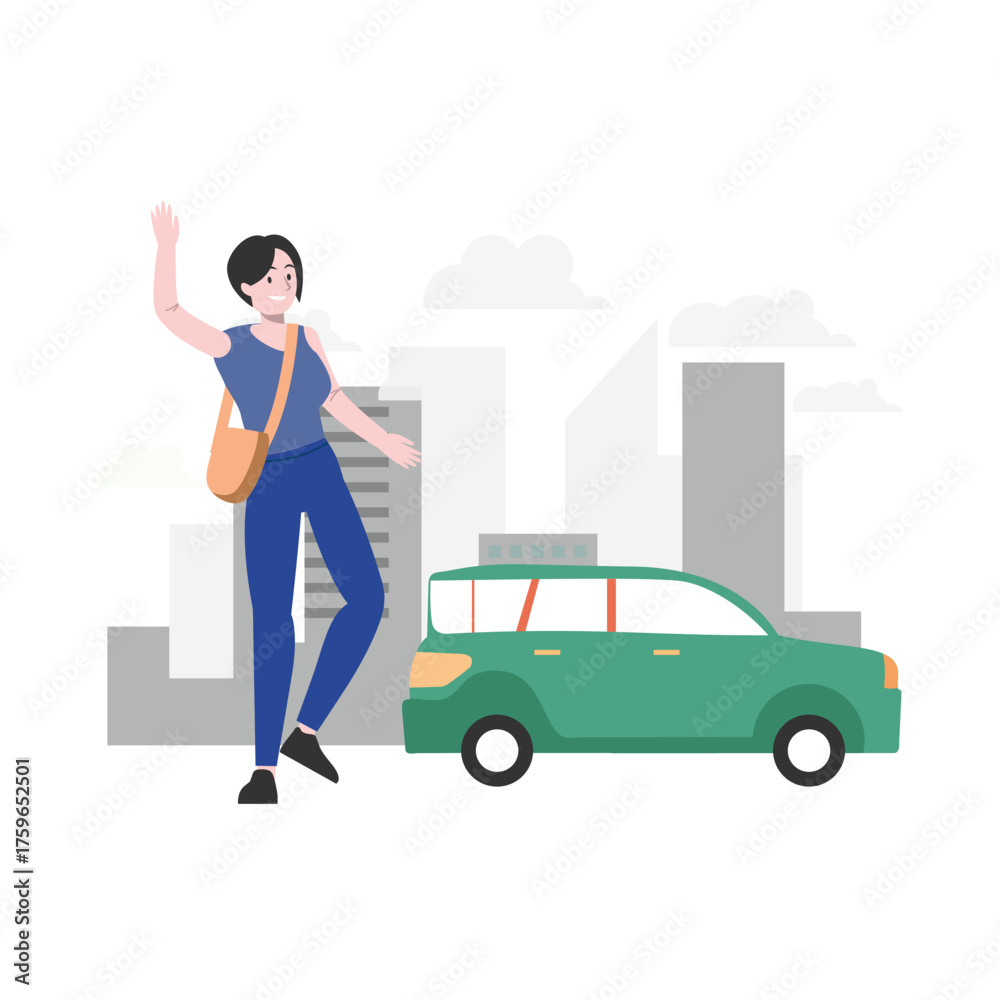 Obraz premium Taxi Service Vector Illustration Which can easily edit or modify