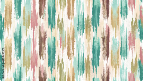 Seamless abstract pattern irregular vertical brush strokes hand-painted style pastel and bold colors  background 