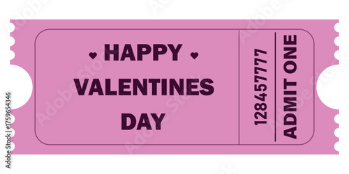 Romantic Evening Ticket. Simple Invitation Card.