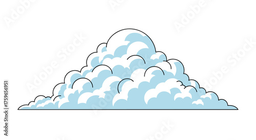 A large puffy cumulonimbus cloud formation in a clear sky with a flat bottom edge.