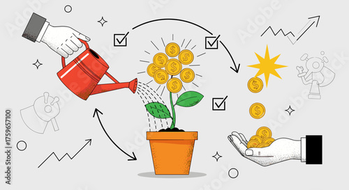 Planting seeds of financial growth leads to a harvest of wealth and prosperity.