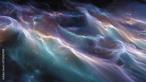 Colorful Vapor Clouds Mixing in Abstract Atmospheric Science Motion