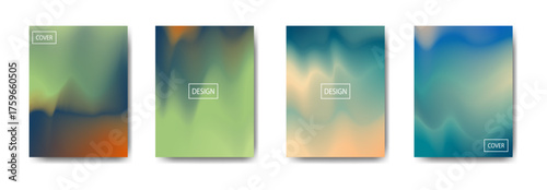 Four Abstract Gradient Backgrounds with Soft Blurry Textures and Color Gradients