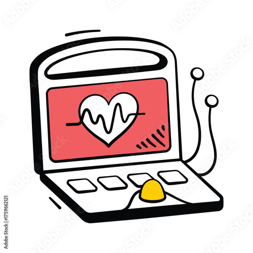 Get this amazing icon of defibrillator in trendy design style