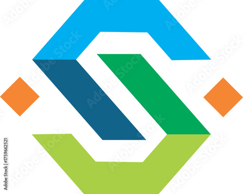  letter s alphabet  shape company business logo on a abstract background with arrows