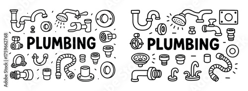 Plumbing Icons Doodle