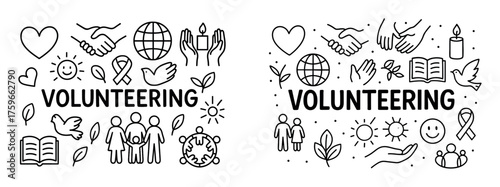 Volunteering Doodle Icons