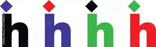 Lowercase Letter H Logo Design with a Diamond Shaped Dot Accent, Modern Luxury and High Value Corporate Symbol