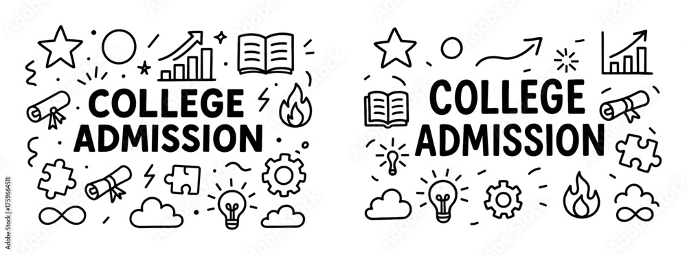 Fototapeta premium College Admission Doodle