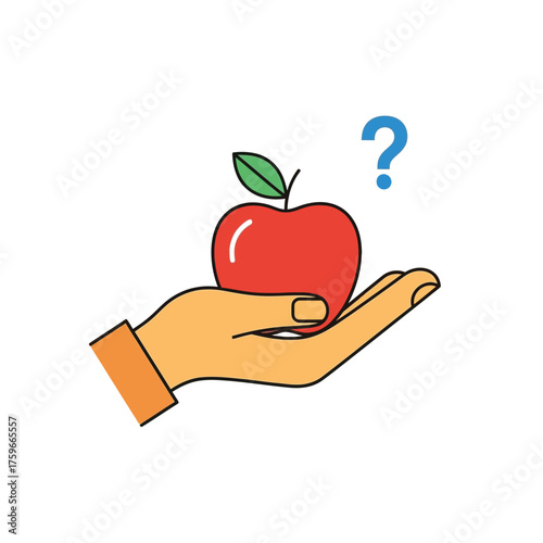 A hand holds an with a question mark nearby, symbolizing a choice.