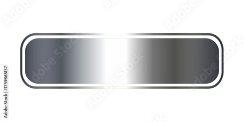 Horizontal Silver Metallic Gradient Bar with Rounded Corners