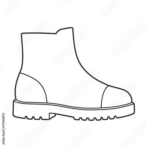 Stylish brown chelsea boot with a chunky lug sole for versatile fashion and outdoor wear. Vector illustration isolated on white background