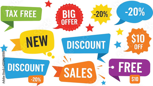 sale banner design set with colorful offers and discounts perfect for marketing campaigns and web ads