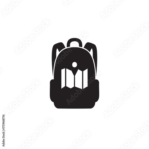 PrintEducation Backpack Silhouette with Open Book – Minimalist School Icon