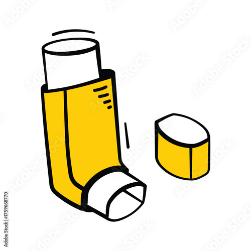 Icon of an inhaler used for respiratory treatment and asthma care.