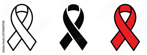 Cancer ribbon icon vector. awareness, support symbol. vector illustration.