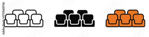 Cinema seat icon vector. theaters, auditoriums, home theaters symbol. vector illustration.