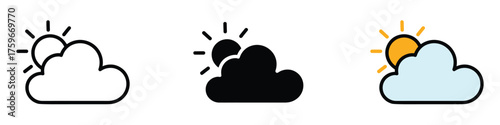 Cloudy Day icon vector. sunshine and clouds symbol. vector illustration.