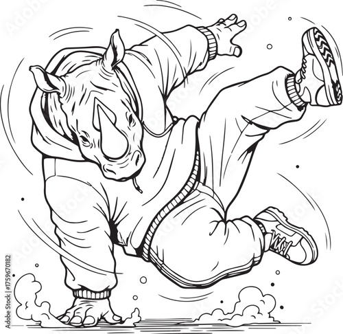 Dancing break rhino