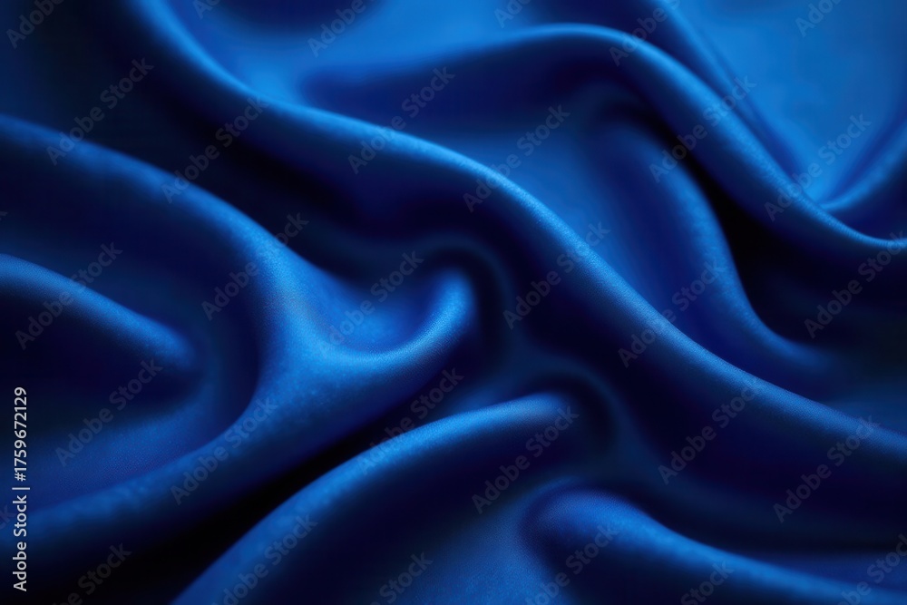 Fototapeta premium Luxurious dark blue silk cloth Smooth, elegant surface Abstract background , art, sheen, drape