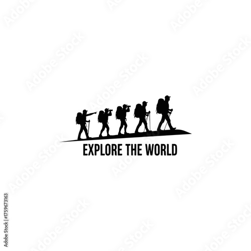 Silhouette of Hikers Exploring the World.