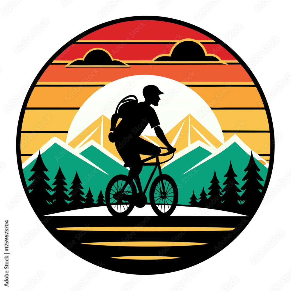 Fototapeta premium cyclist on a enjoying the summer beach with a couple riding a bicycle