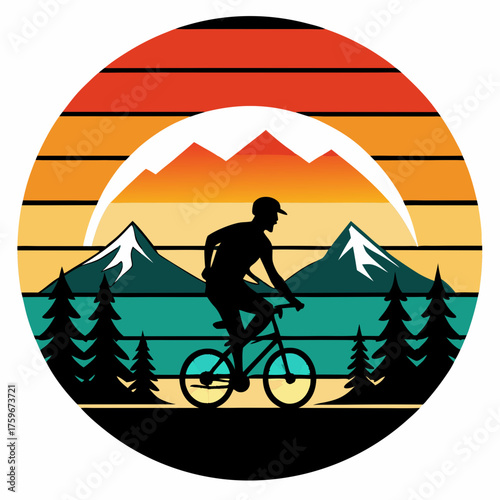 man on the mountain enjoying the summer beach with a couple riding a bicycle