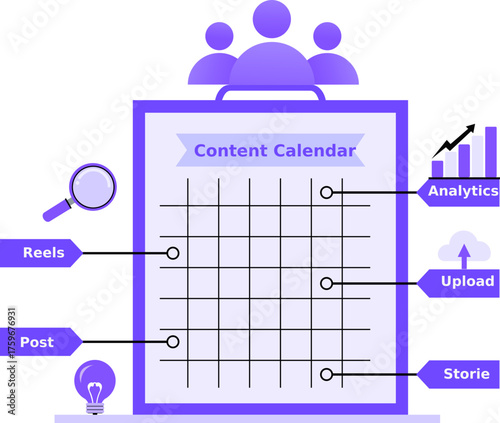 Content Calendar Graphic for Social Media Planning