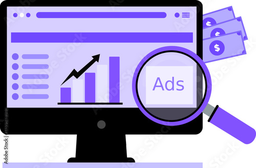 Illustration of Online Advertising ROI on Computer