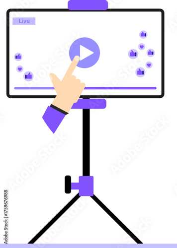 Illustration of Live Streaming with Play Button