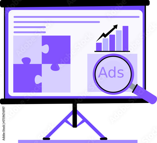 Ads Strategy and Business Analytics Illustration