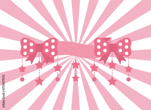 An abstract pink background vector illustration featuring a bow, crafted as a girlish Lol surprise doll-themed decoration banner and invitation card template