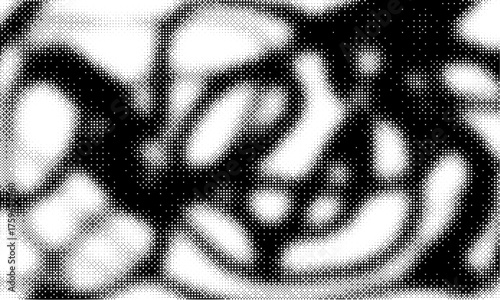 Dotted halftone texture background. Black and white pop art gradient overlay. Fading grunge gritty noise wallpaper. Weathered pixelated comic backdrop. Vector bitmap subtle vanishing surface retro