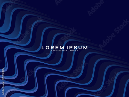 Premium background design with dark blue luxury motif. Vector horizontal template, for digital lux business banners, contemporary formal invitations, luxury vouchers, gift certificates, etc.