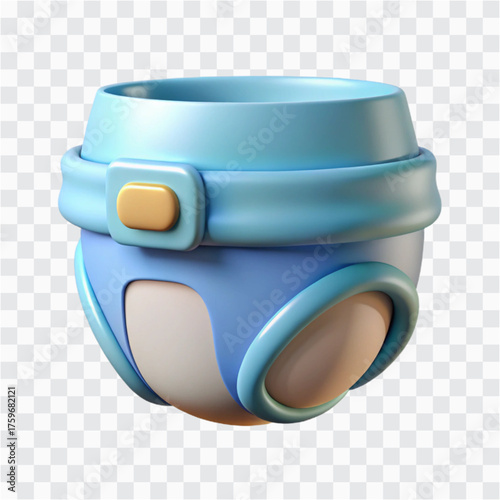 3D Baby Bib Icon | Infant Feeding Accessory, Cute Toddler Clothing & Newborn Care Symbol