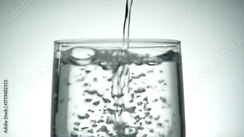 pouring water into glass