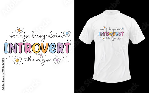 Funny and colorful text design for introverts with a playful quote about enjoying alone time