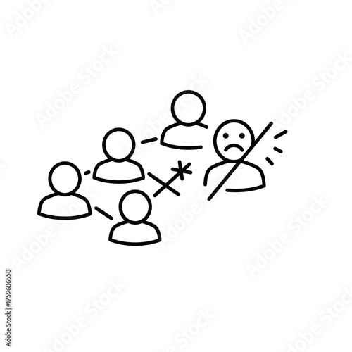 Exclusion from a social network or group concept.