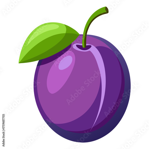 ripe plums isolated on white background