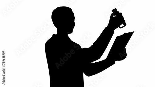 Scientist analyzing sample data with clipboard, ensuring product safety and pharmaceutical regulation compliance