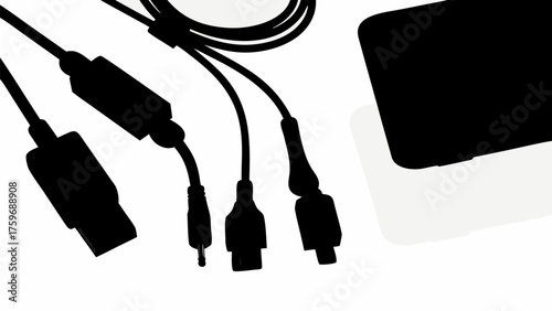 Sleek black device with various connection ports for seamless compatibility and enhanced productivity flow