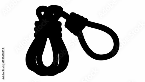 Conceptual silhouette showing a hand holding a hangman's noose symbolizing despair or a final act of desperation
