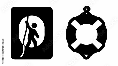 Empowering safety with bold symbols for challenging situations and emergency preparedness for water sports
