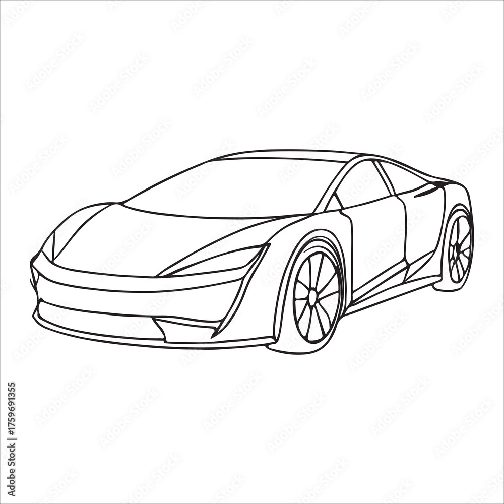 Fototapeta premium High Quality Scalable Car Illustration Vector of a Classic Sedan, A Vibrant Retro Graphic in Flat Design for Digital Automotive and Transportation Designs.