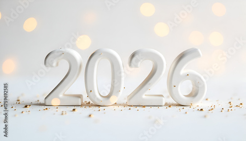 Happy new year 2026. Business strategy goals concept. 2026 year number with inside the magnifying glass, marketing, goals, success and sustainable business development.