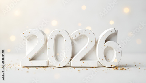 Happy new year 2026. Business strategy goals concept. 2026 year number with inside the magnifying glass, marketing, goals, success and sustainable business development.