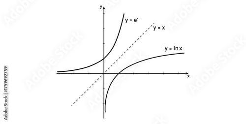 Graph of Exponential and Logarithmic Function in Mathematics.